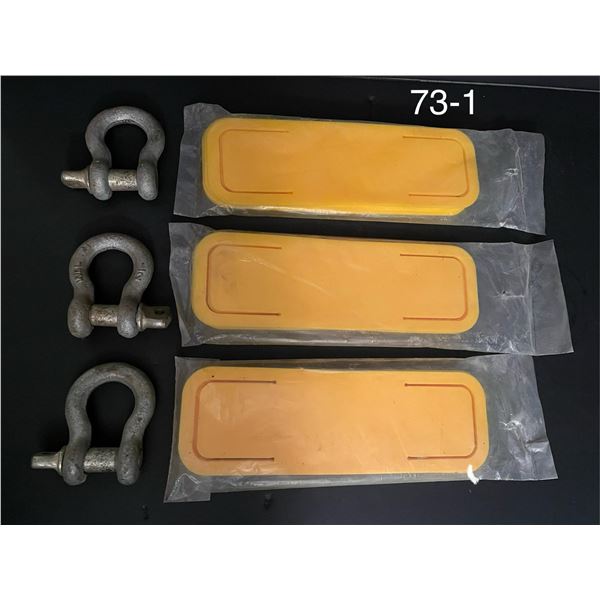 2" tie down pads 4pk, 3-/12" clevis
