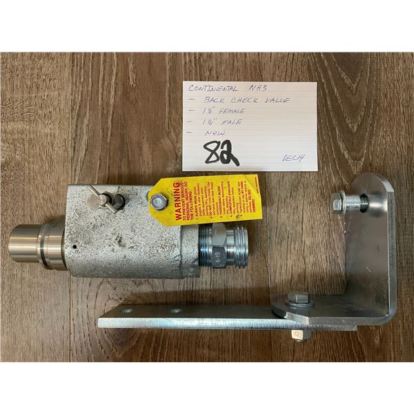 Continental NH3 back check valve - 1-1/4" female to 1-1/4" male