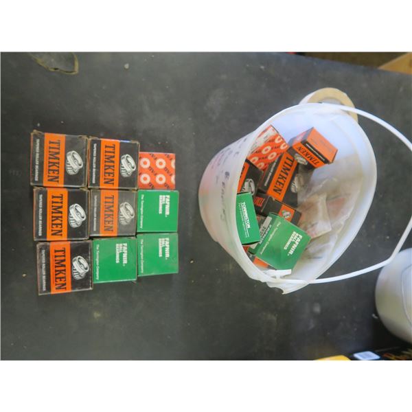 pail of misc. bearings