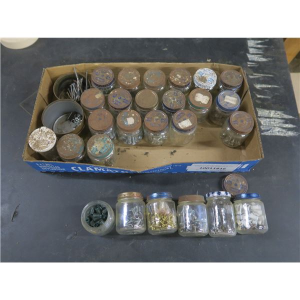 jars of assorted hardware