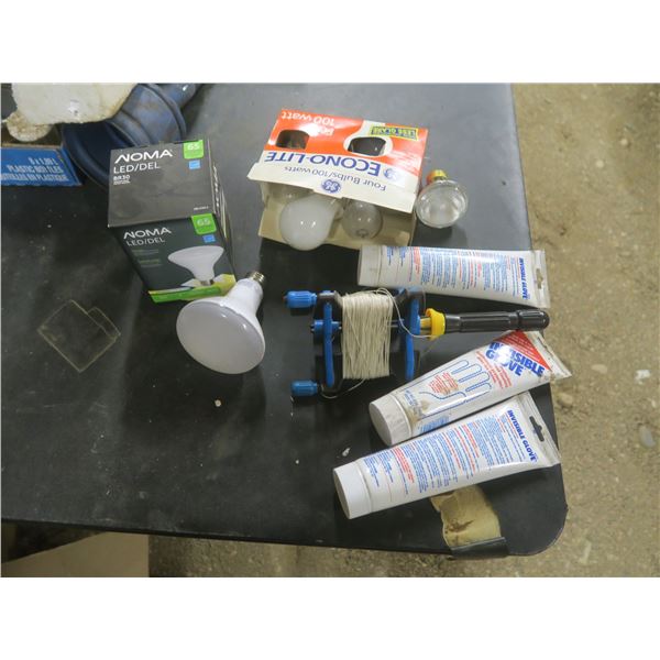 light bulbs+ assorted hardware