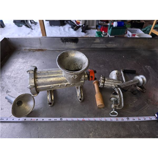 2 Vintage meat grinders