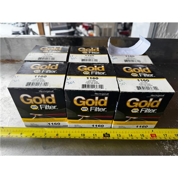 Lot of 6 Gold NAPA Filter (1160).