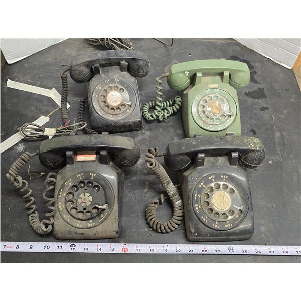 4 Vintage rotary telephones