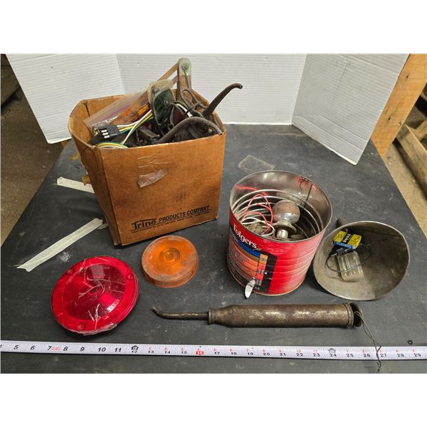 Assorted hardware's - oilers, ball hitch, etc.