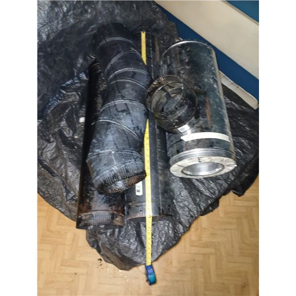 7" Single Wall Stove Pipe, 6" Reducer, and 6" Chimney Pipe