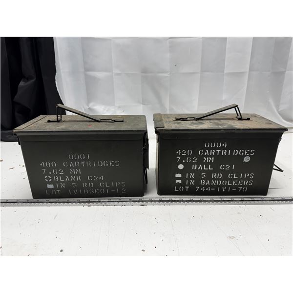 Military Empty AMMO Cartridges Metal Box.