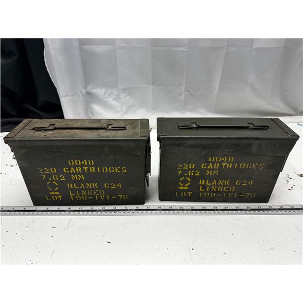 Military Empty AMMO Cartridges Metal Box.