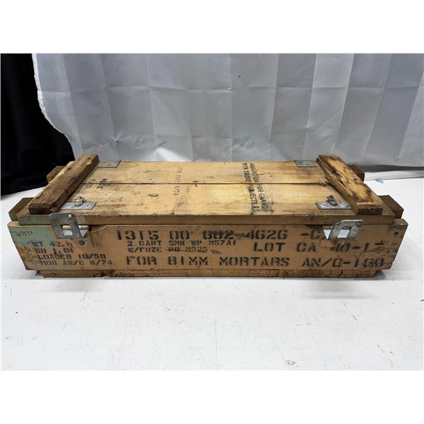 Vintage Wooden Ammo Box .