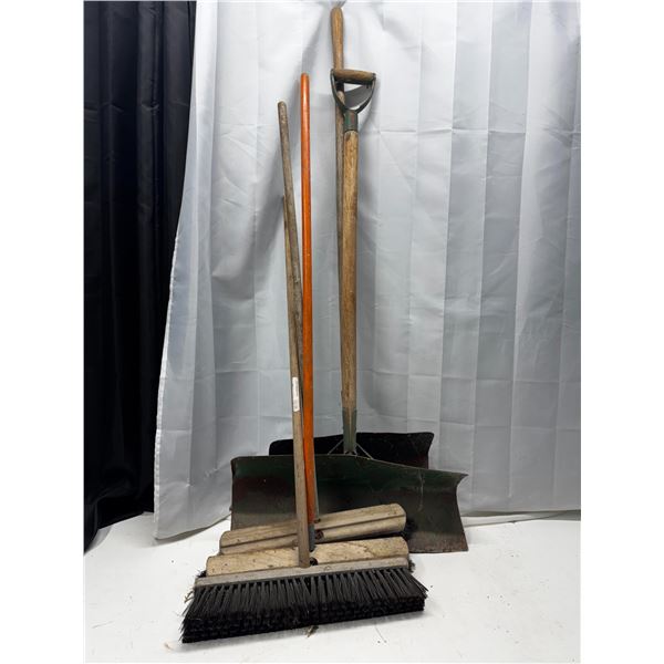 Lot of Shovels and Brooms
