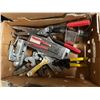 Image 1 : Box of assorted tools and trailer hitches.