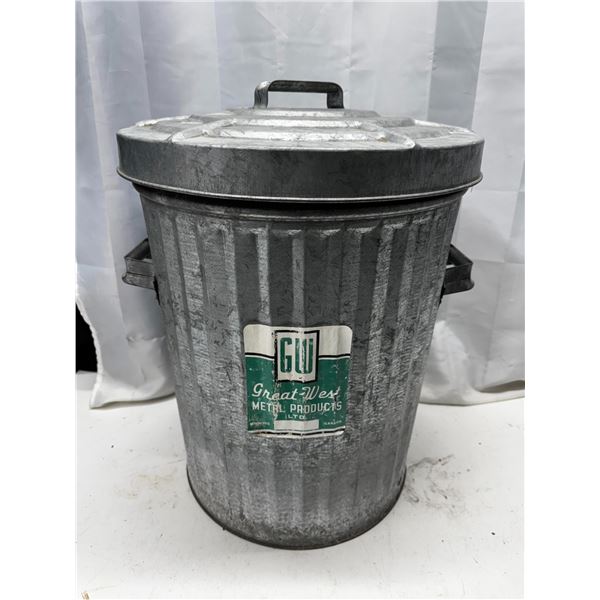 Great West Galvanized Bin with Lid.