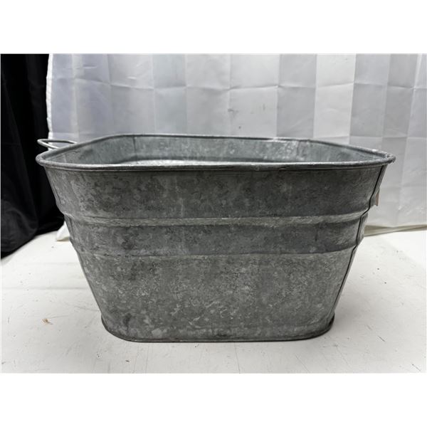 Vintage Square Galvanized Tub.