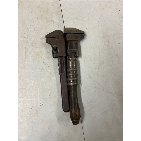2 antique pipe wrenches