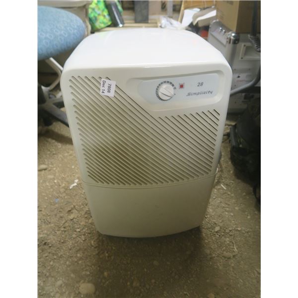 simplicity dehumidifier- powers on