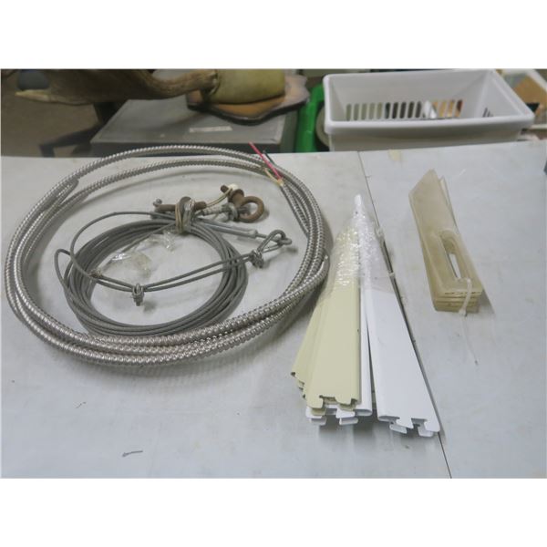 roll of cable with ends, electrical wire, shelf brackets etc.