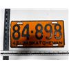Image 1 : 1942 Saskatchewan license Plate.