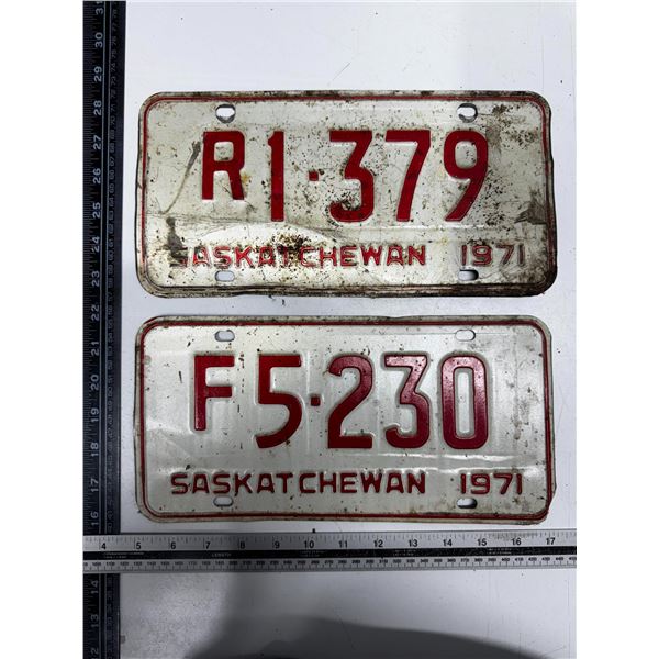 1971 Saskatchewan Licence Plate.