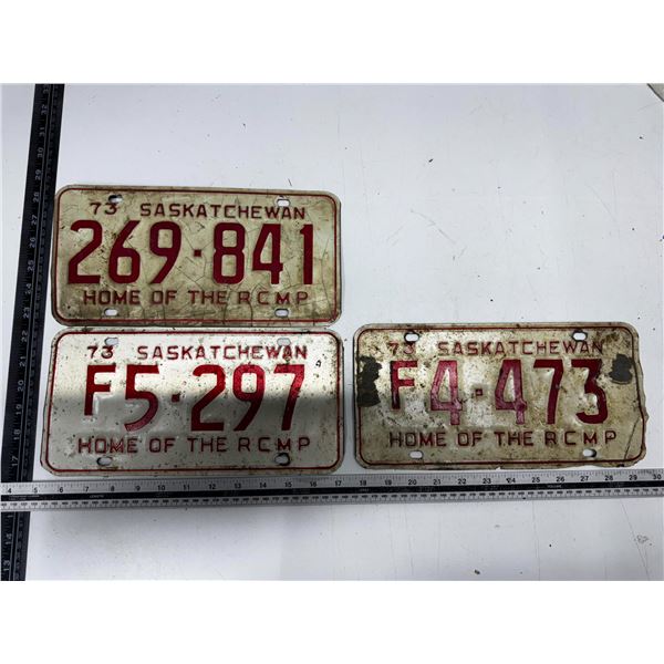 1973 Saskatchewan Licence Plate. (3)