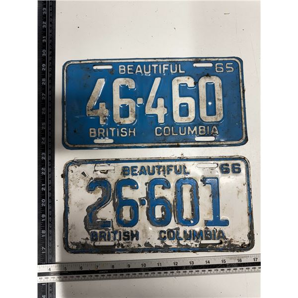 1955 - 1966 British Columbia Licence Plate.