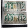 Image 1 : Pair of 1900s, Saskatchewan License plate