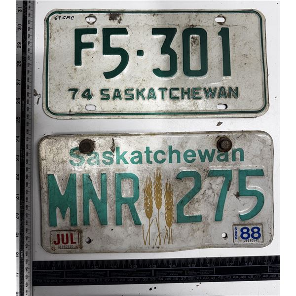 Saskatchewan Number plates.