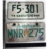 Image 1 : Saskatchewan Number plates.