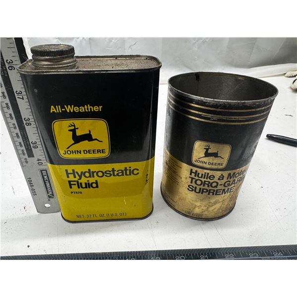 John Deere Hydraulic Fluid and TORQ GARD Supreme Engine Oil (Both Empty Tin)
