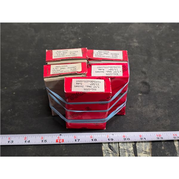5 Boxes of 13/16, 3/8" sockets - new