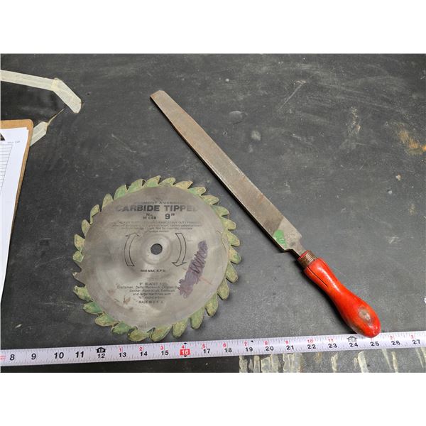 Large file & 9" saw blade