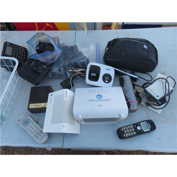 lot of cordless phones , modems , routers