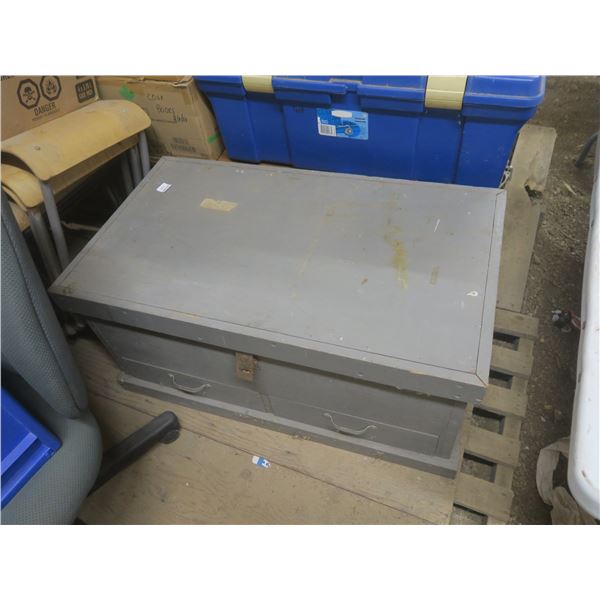 wooden toolbox with wood working tools