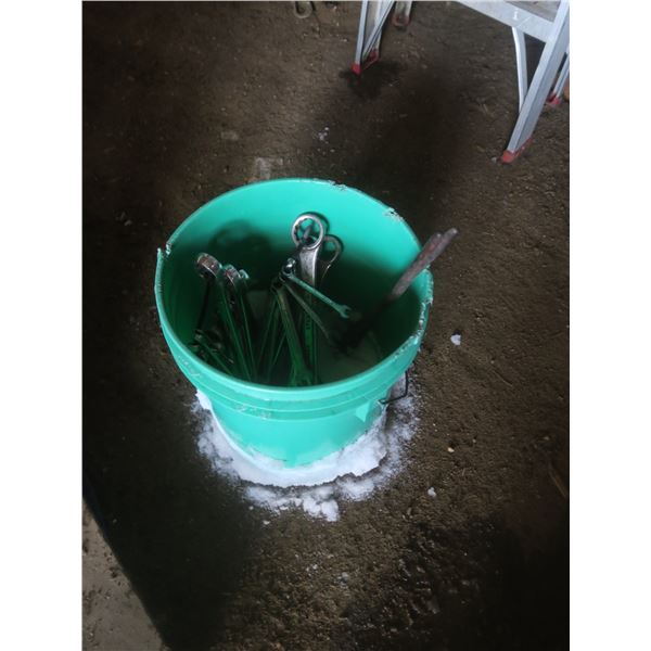 2 sets of wrenches (2 complete sets) in a green pail