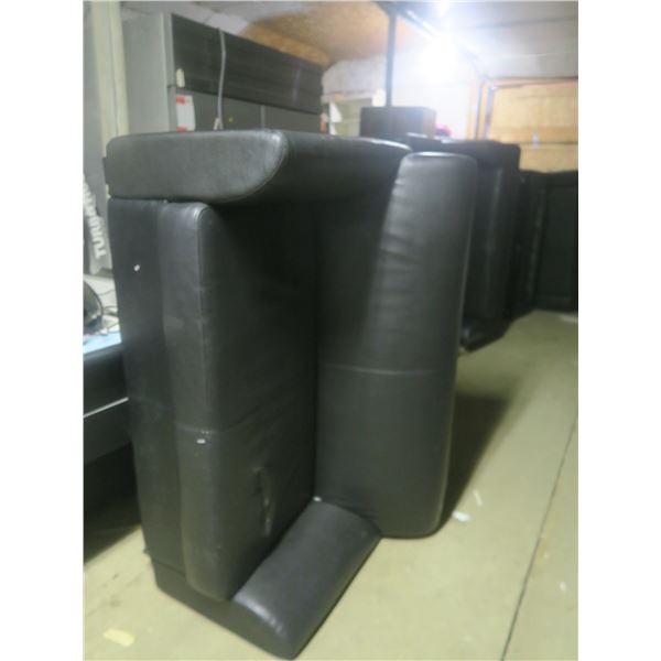 black leather love seat