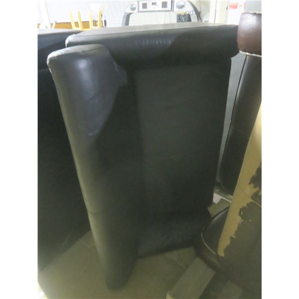 black leather love seat