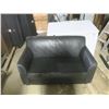 Image 1 : black leather love seat