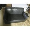 Image 1 : black leather love seat