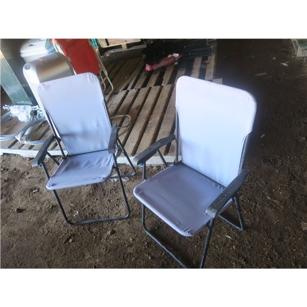 two lawn chairs