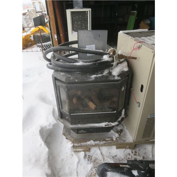 fake wood plug in fire place