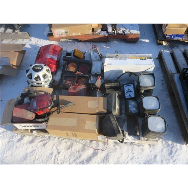 pallet of automotive lighting