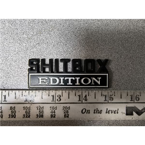 3" Shitbox Edition vehicle badge
