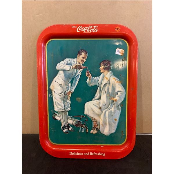 Vintage Coca Cola Metal Tray Printed in USA 1973