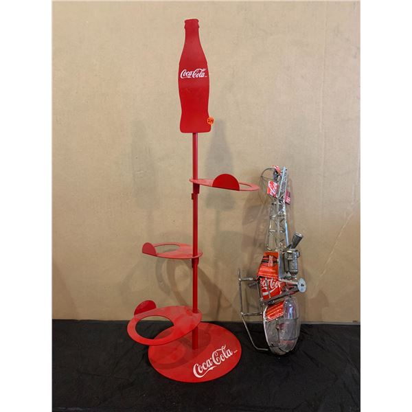 Coca Cola Metal Stand + Helicopter made of Tin