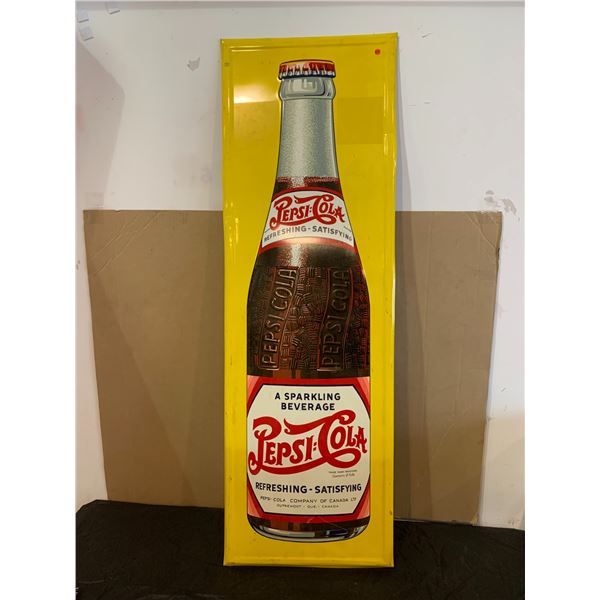 16" by 48" Pepsi Cola Metal Sign