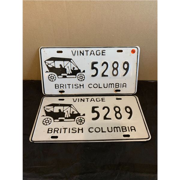 Lot of 2 Vintage British Columbia Car License Plates