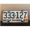 Image 1 : Vintage British Columbia Car License Plate