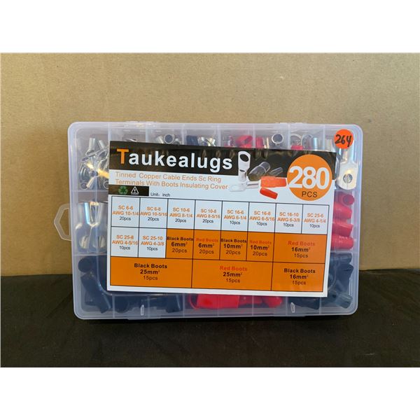 Tinned Copper Cable Ends Sc Ring Terminals with Boots - 280 Pieces