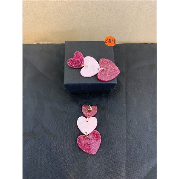 Pink Heart Earrings