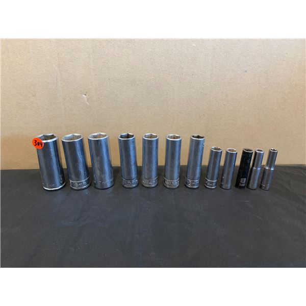 Lot of 12 Metric Deep Sockets