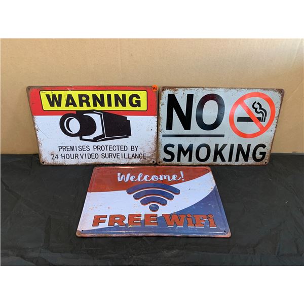 Lot of 3 Tin Signs